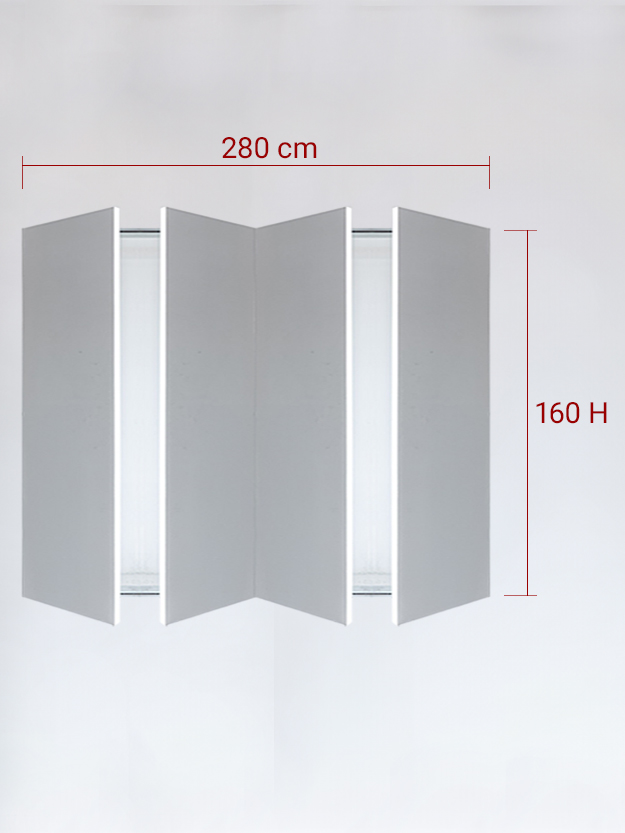 Invisible quadruple panels cm 280x160