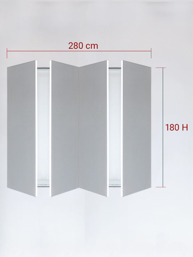 Invisible quadruple panels cm 280x180