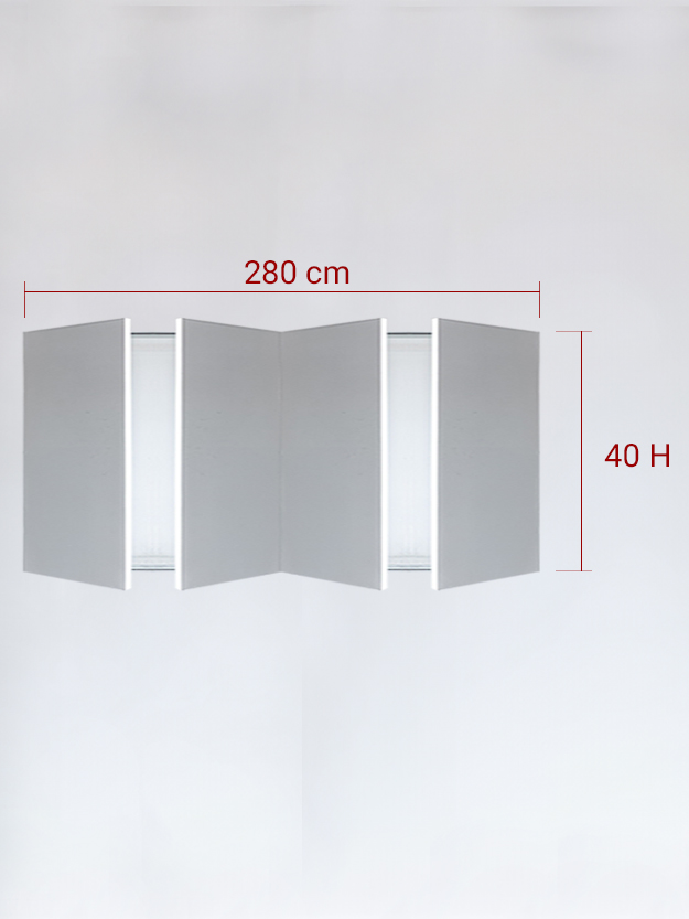 Invisible quadruple panels cm 280x40