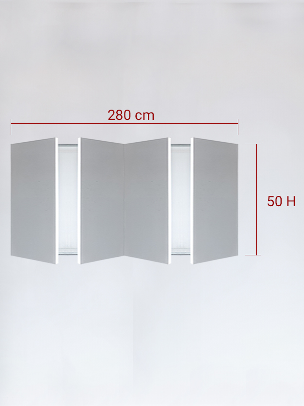 Invisible quadruple panels cm 280x50