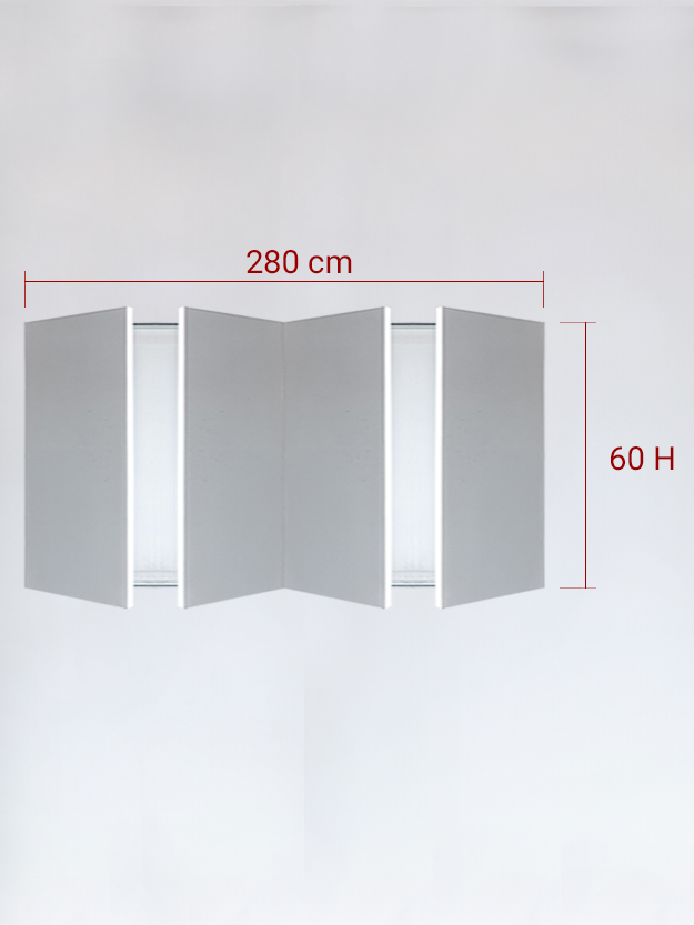 Invisible quadruple panels cm 280x60