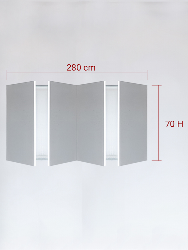 Invisible quadruple panels cm 280x70