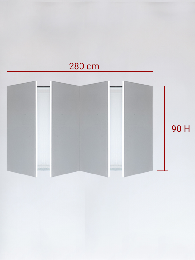 Invisible quadruple panels cm 280x90