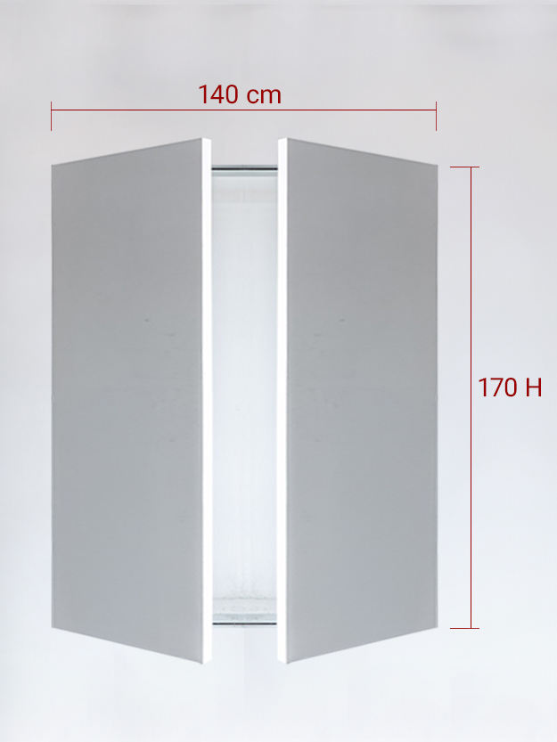 Invisible double panels cm 140×170