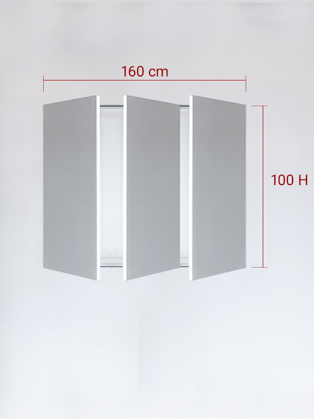 Invisible triple panels cm 160x100