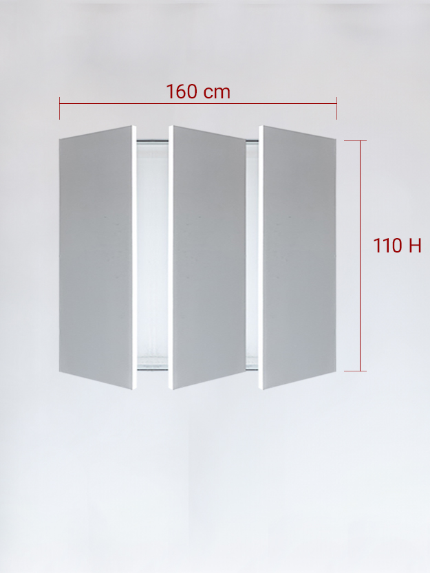 Invisible triple panels cm 160x110