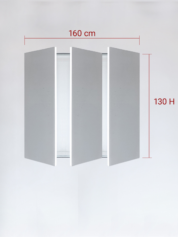 Invisible triple panels cm 160x130