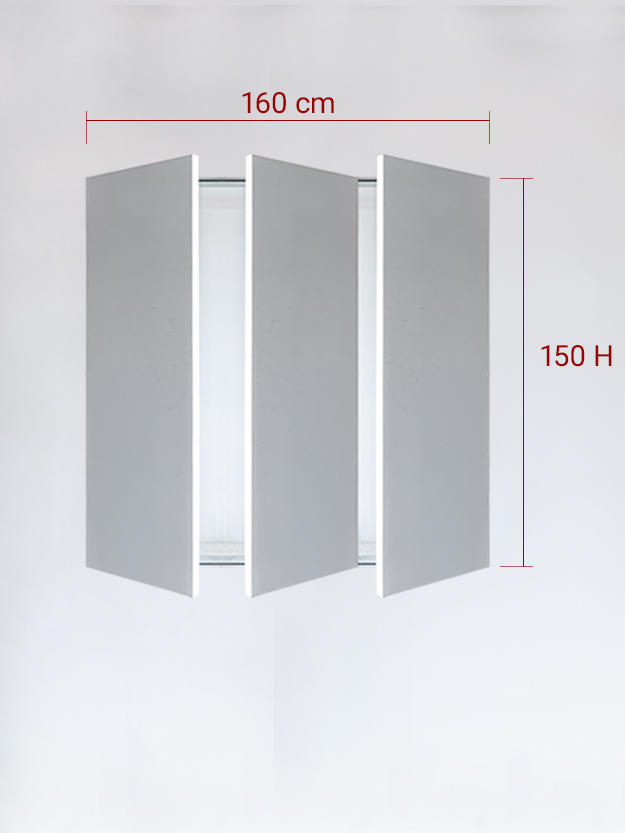 Invisible triple panels cm 160x150