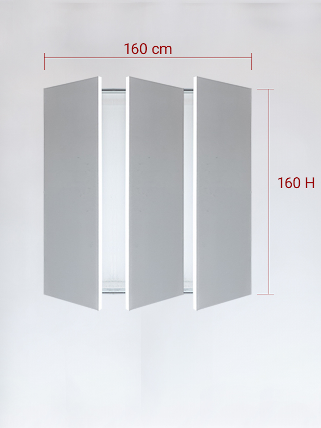 Invisible triple panels cm 160x160