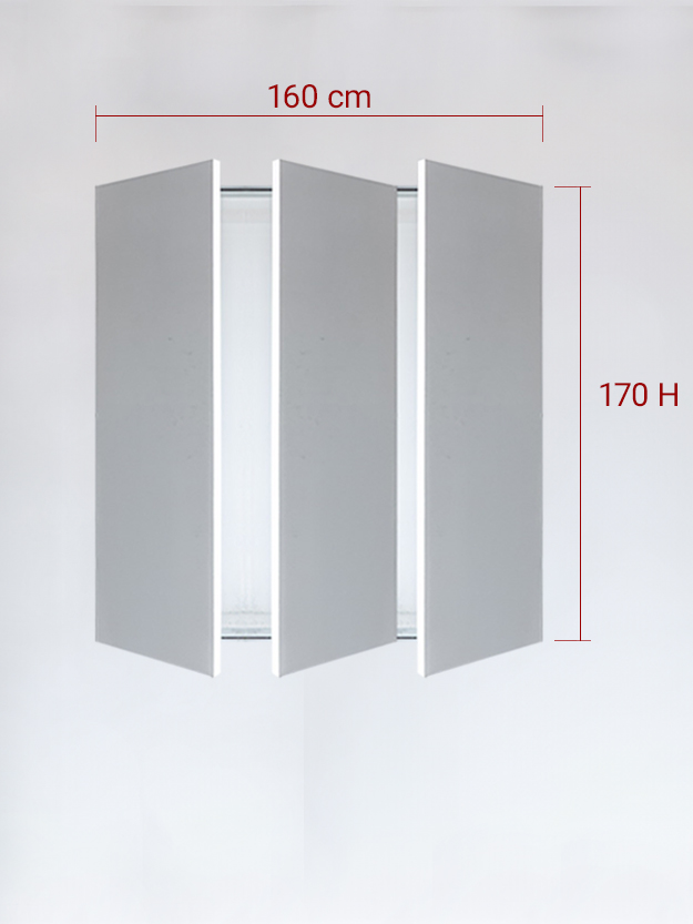 Invisible triple panels cm 160x170