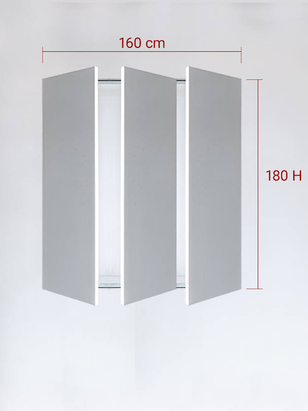 Invisible triple panels cm 160x180