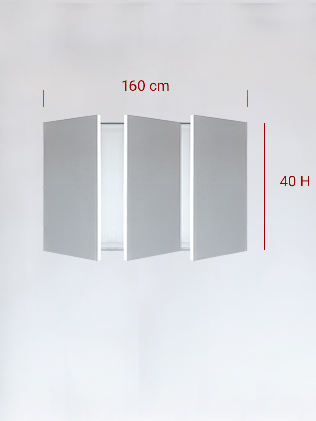 Invisible triple panels cm 160x40