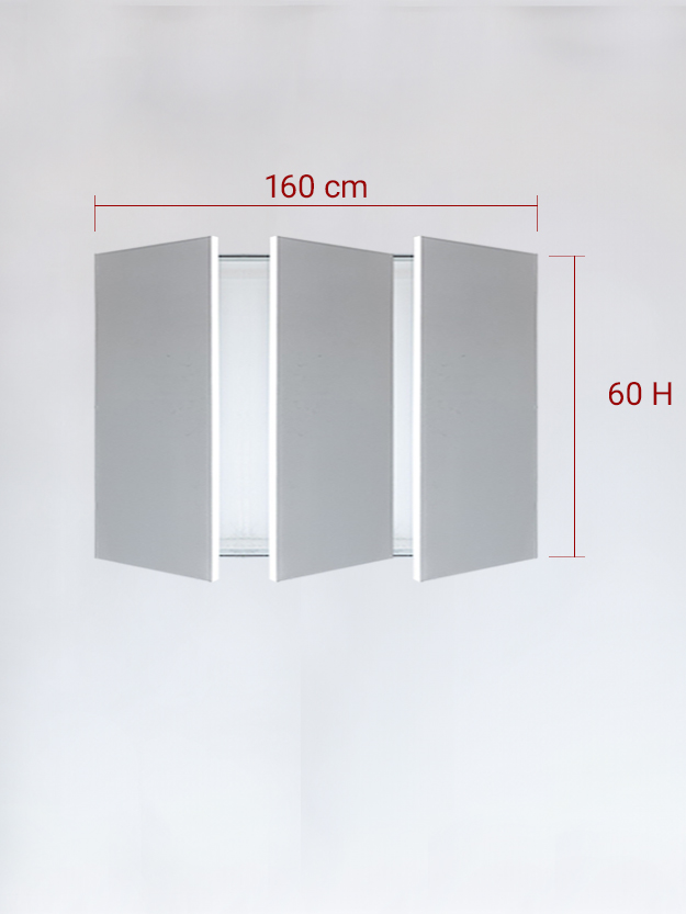 Invisible triple panels cm 160x60