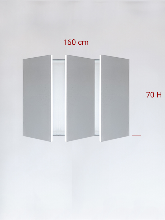 Invisible triple panels cm 160x70