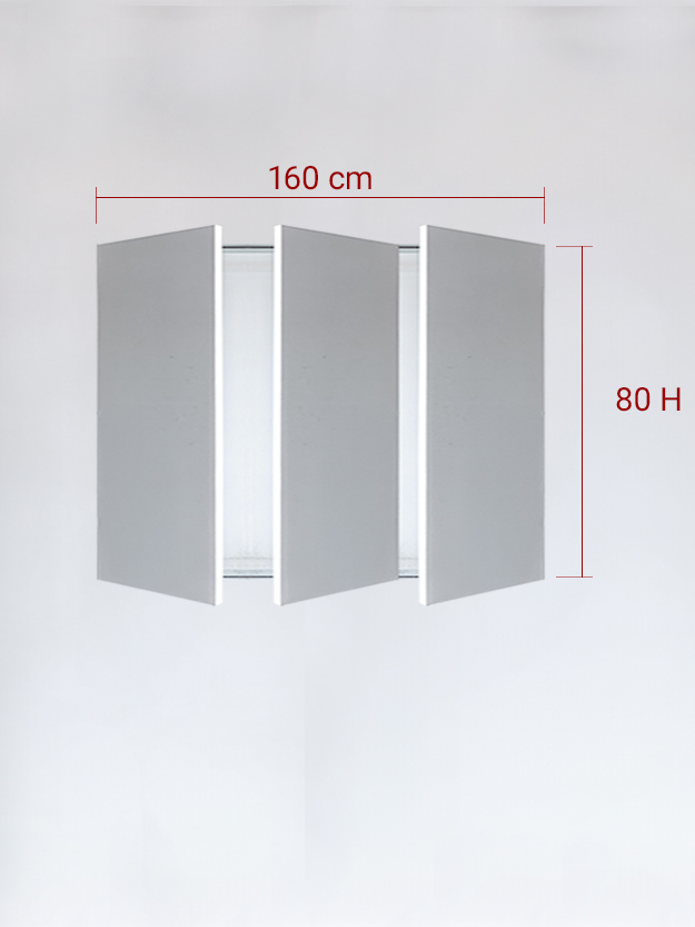 Invisible triple panels cm 160x80