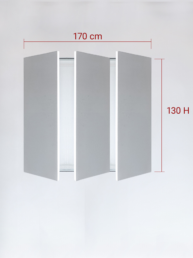 Invisible triple panels cm 170x130