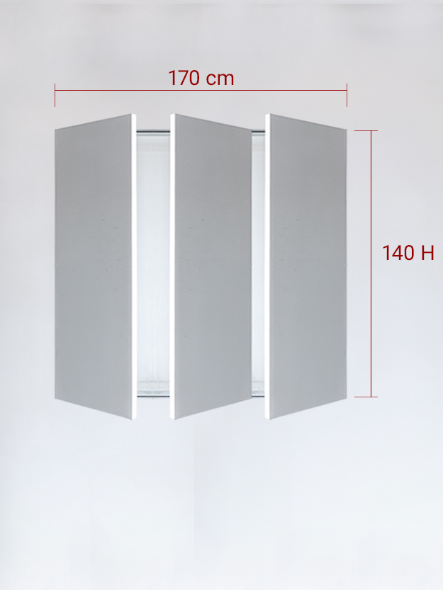 Invisible triple panels cm 170x140