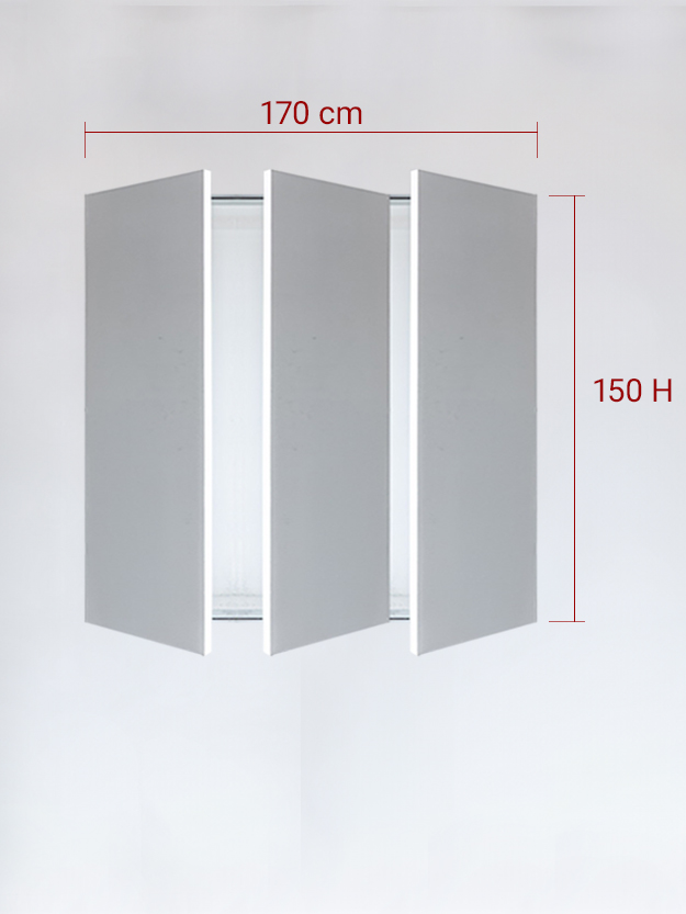 Invisible triple panels cm 170x150