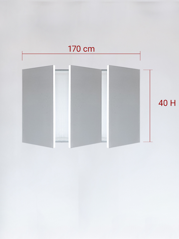 Invisible triple panels cm 170x40