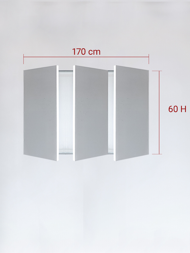 Invisible triple panels cm 170x60