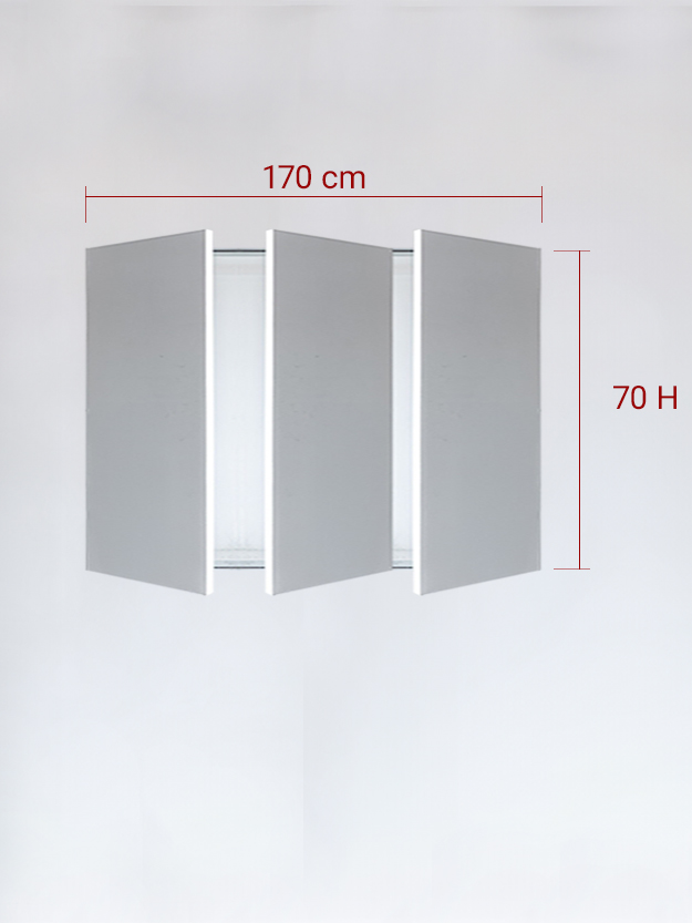 Invisible triple panels cm 170x70