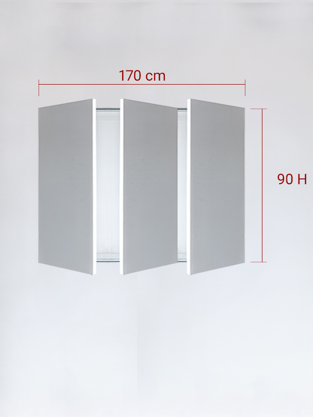 Invisible triple panels cm 170x90