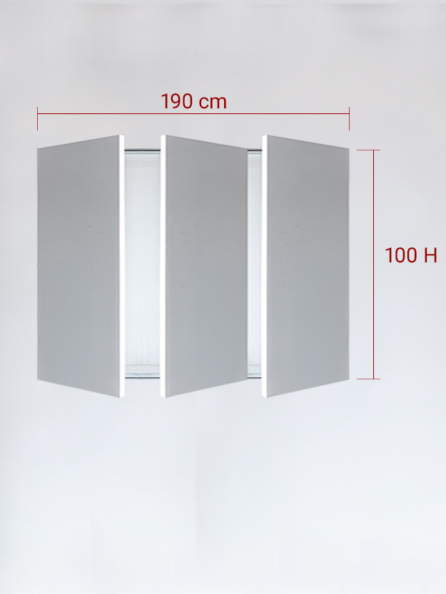 Invisible triple panels cm 190x100