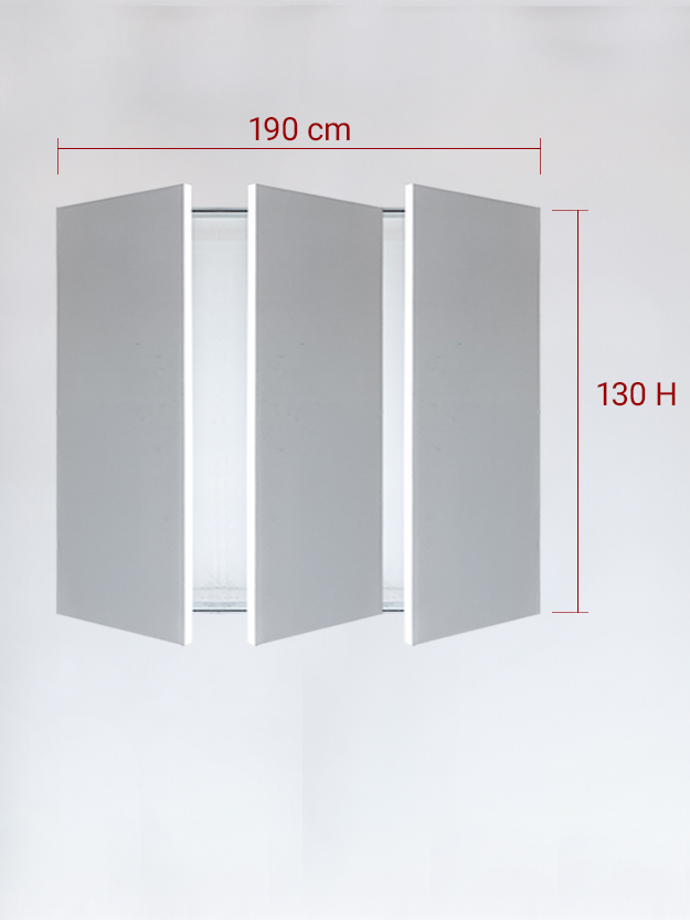 Invisible triple panels cm 190x130