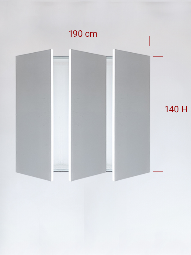 Invisible triple panels cm 190x140