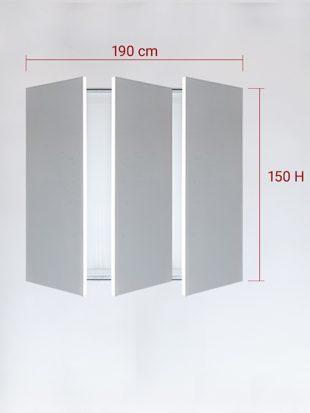 Invisible triple panels cm 190x150