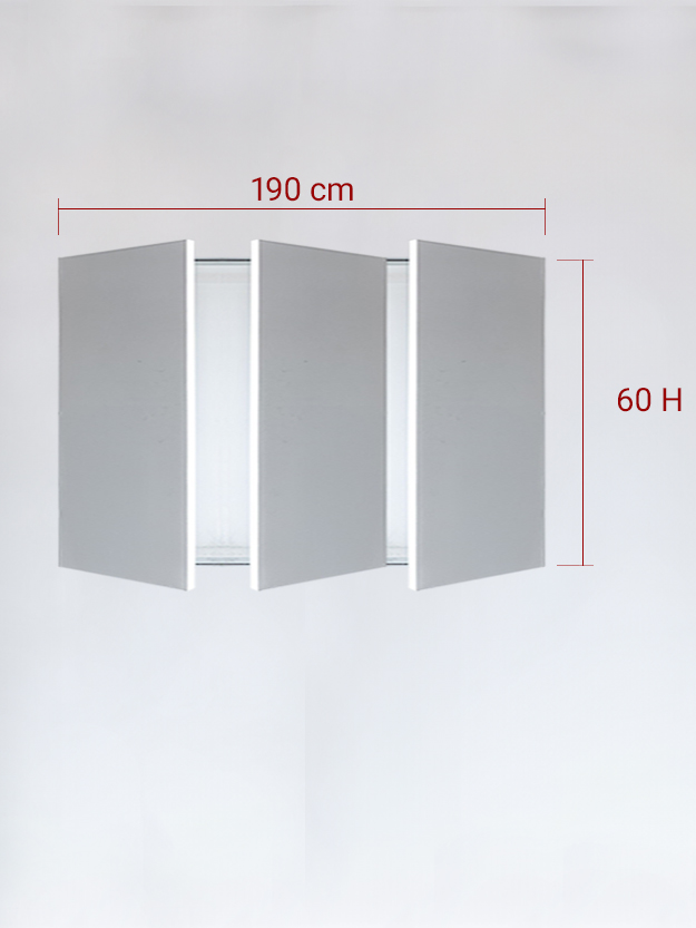 Invisible triple panels cm 190x60