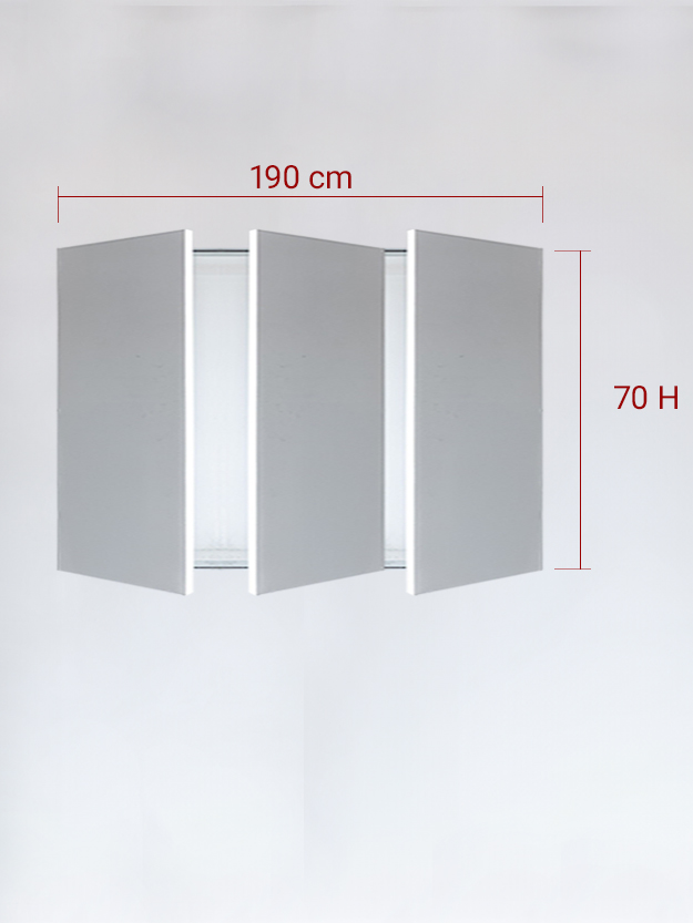 Invisible triple panels cm 190x70