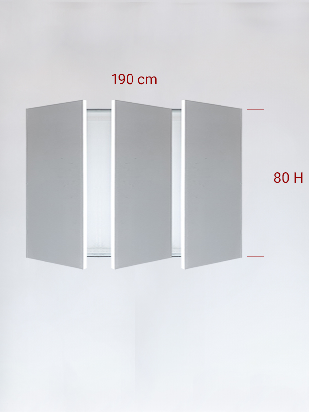 Invisible triple panels cm 190x80