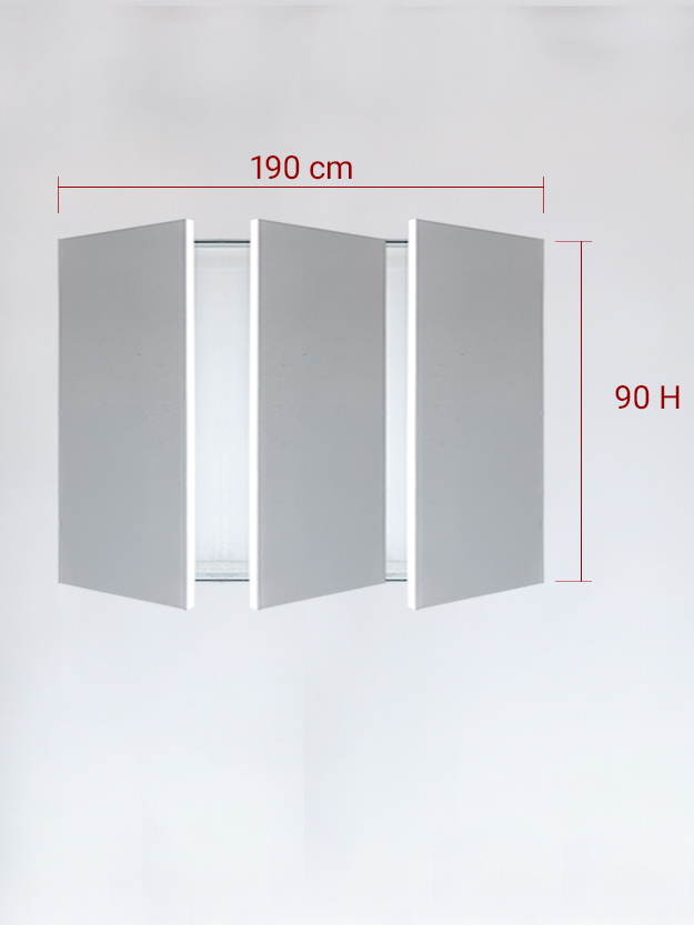 Invisible triple panels cm 190x90