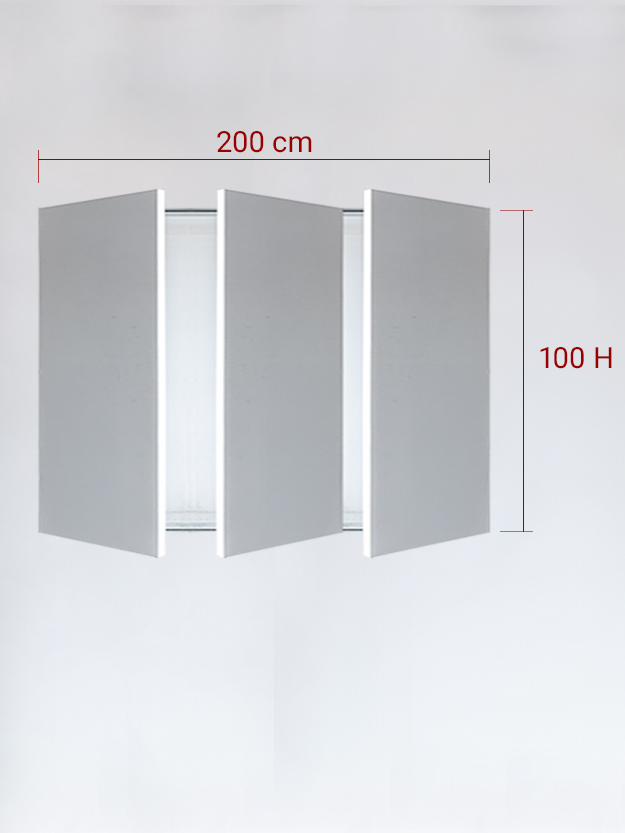 Invisible triple panels cm 200x100