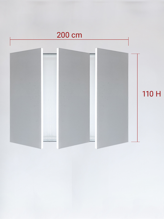 Invisible triple panels cm 200x110