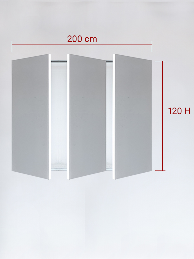 Invisible triple panels cm 200x120