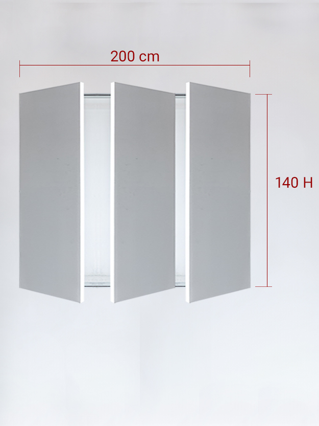 Invisible triple panels cm 200x140