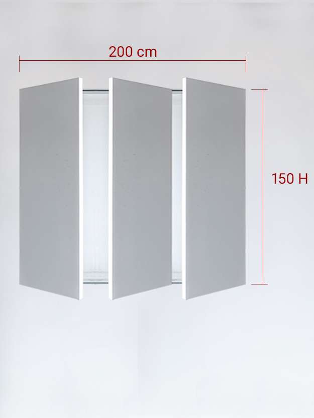 Invisible triple panels cm 200x150