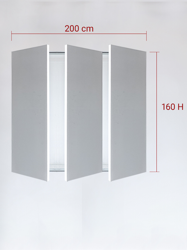 Invisible triple panels cm 200x160