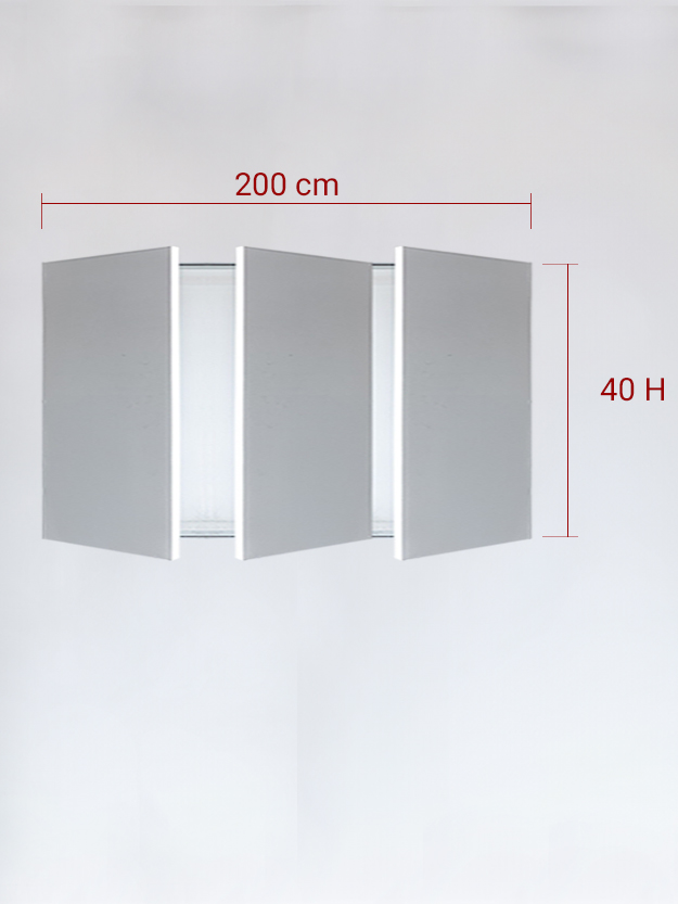 Invisible triple panels cm 200x40