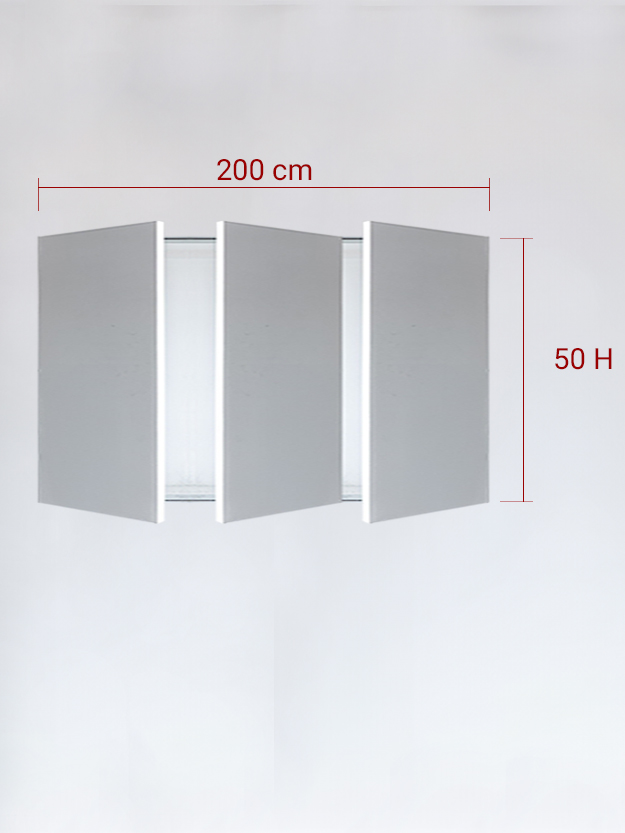 Invisible triple panels cm 200x50