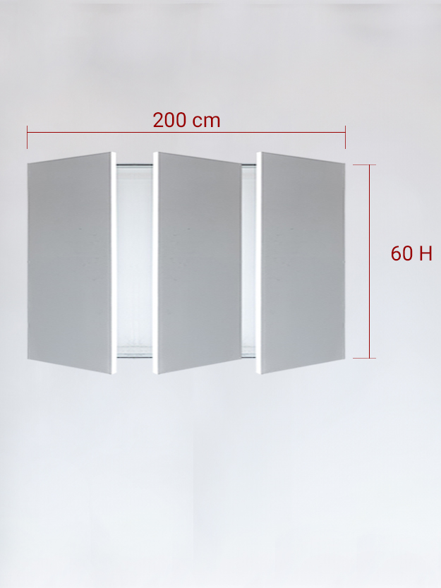 Invisible triple panels cm 200x60