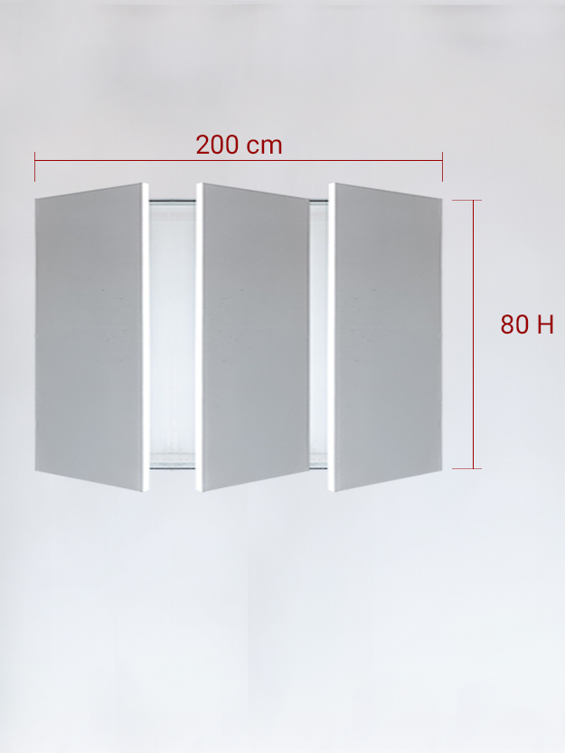 Invisible triple panels cm 200x80