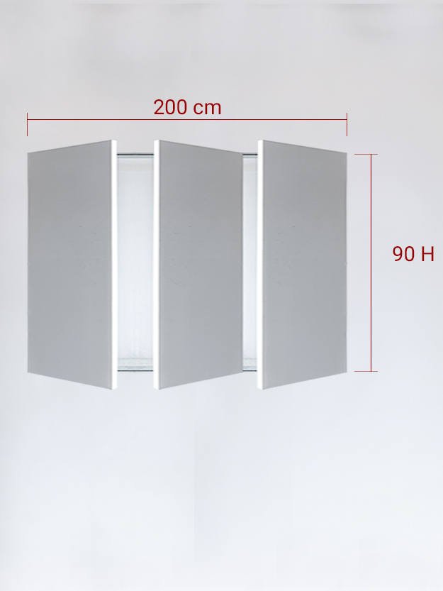 Invisible triple panels cm 200x90